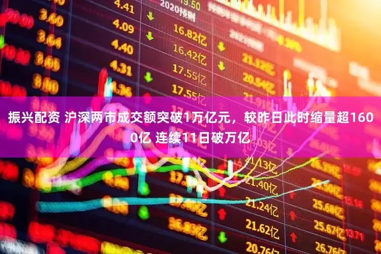 振兴配资 沪深两市成交额突破1万亿元，较昨日此时缩量超1600亿 连续11日破万亿